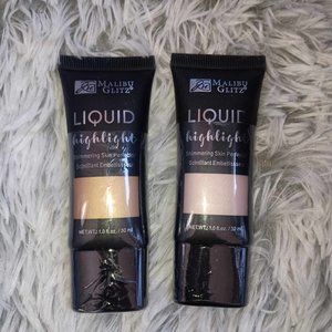 Malibu Glitz Liquid Highlighter Bundle, 1 oz, 2 New Sealed Glowing Illuminators